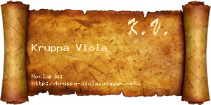 Kruppa Viola névjegykártya